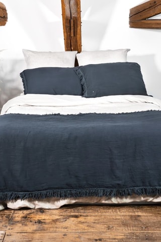 Plaid en lin Gatsby - Bleu marine - 150 x 180 cm