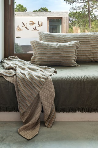 Plaid en lin Gatsby - Kaki - 150 x 180 cm