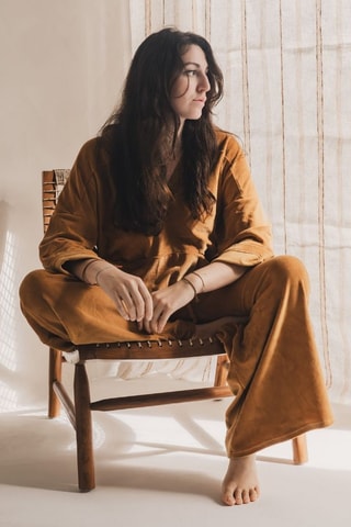 Sweat en velours Calin - Camel