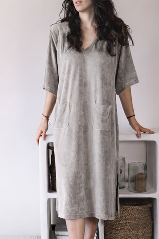 Robe midi en velours Cabane - Gris clair