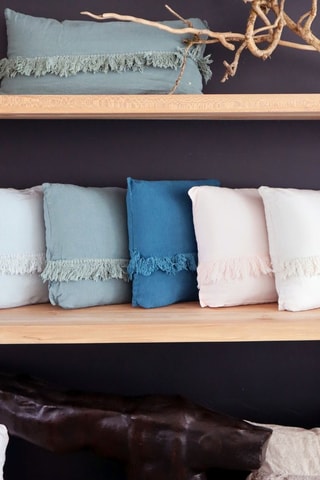 Coussin en lin Artyfrange - Ecru - 35 x 35 cm