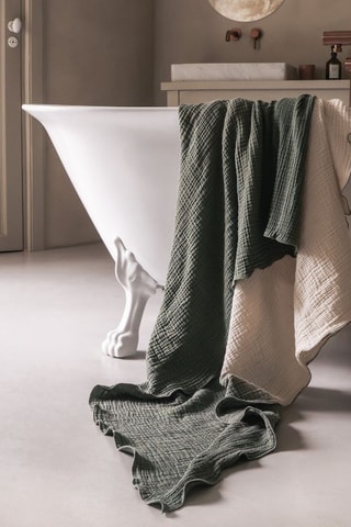 Drap de douche tie and dye Philo3 - Kaki - 150 x 180 cm