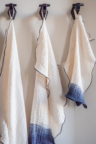 Drap de douche tie and dye Philo3 - Bleu marine - 150 x 180 cm