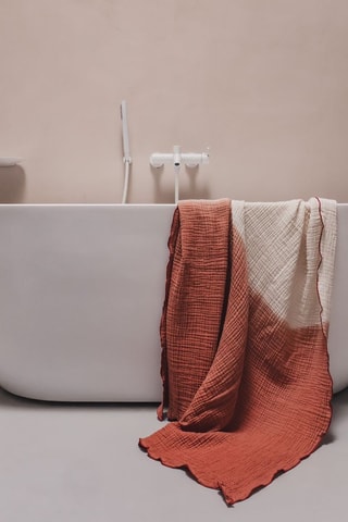 Drap de douche dip an dye Philo3 - Ecru et marron - 150 x 180 cm