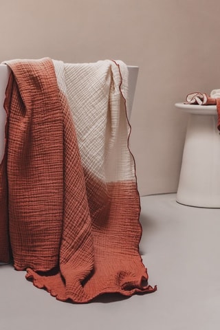 Drap de douche dip an dye Philo3 - Ecru et marron - 150 x 180 cm