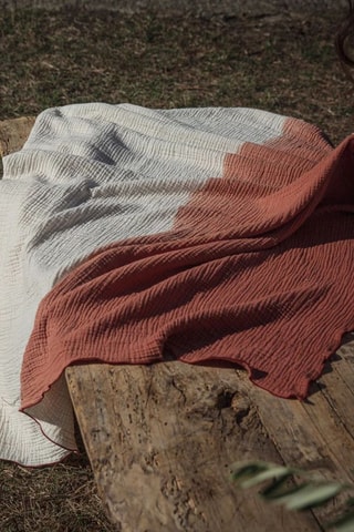 Drap de douche dip an dye Philo3 - Ecru et marron - 150 x 180 cm