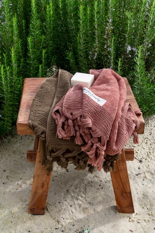 2 serviettes de toilette Ulysse2 - Kaki - 50 x 75 cm