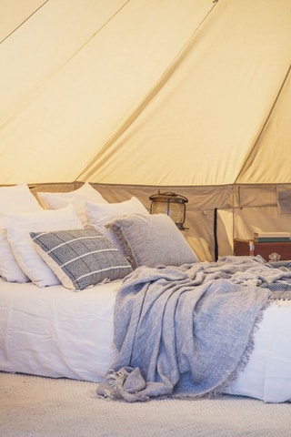 Plaid en lin Gazelle - Bleu-gris - 140 × 230 cm