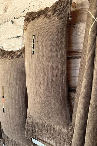 Coussin en lin Beija - Taupe - 30 x 60 x 10 cm