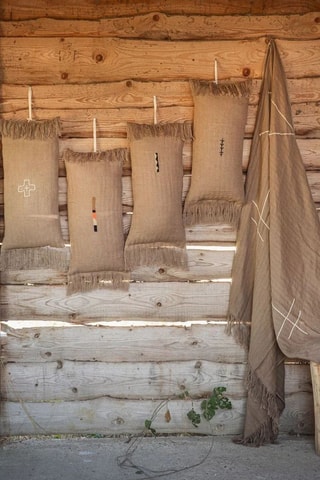 Coussin en lin Beija - Taupe - 30 x 60 x 10 cm