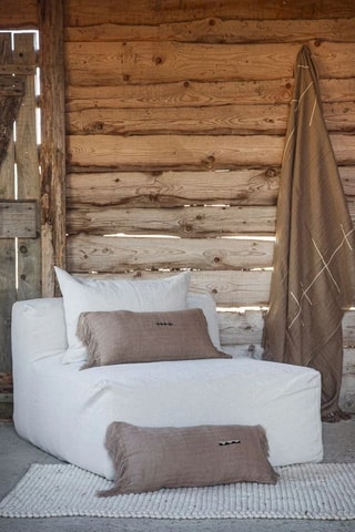 Coussin en lin Beija - Taupe - 30 x 60 x 10 cm