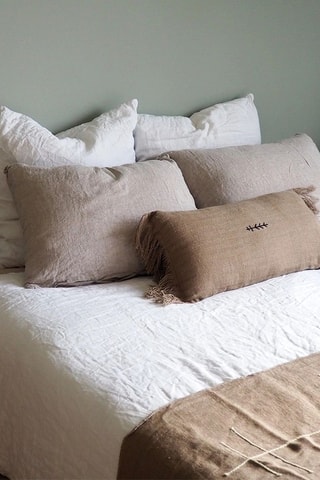 Coussin en lin Bella - Taupe - 30 x 60 x 10 cm