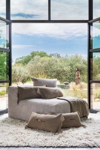 Coussin en lin Benjy - Taupe - 30 x 60 x 10 cm