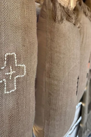 Coussin en lin Benjy - Taupe - 30 x 60 x 10 cm