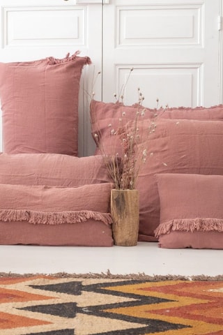 Coussin en lin Foxfrange - Rose - 30 x 60 cm