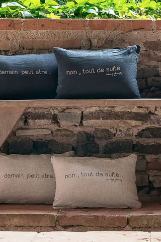 2 coussins en lin Hswitch - Taupe - 25 x 40 cm