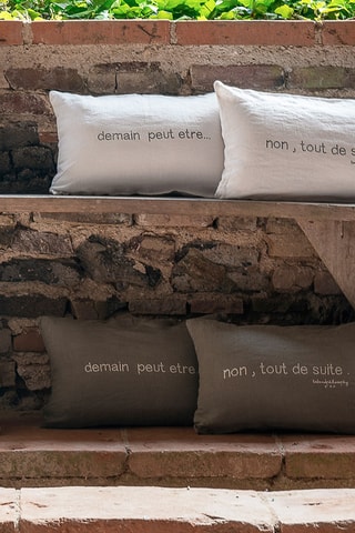 2 coussins en lin Hswitch - Gris clair - 25 x 40 cm