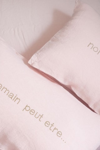 2 coussins en lin Hswitch - Rose poudré - 25 x 40 cm