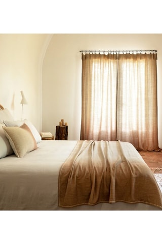 Plaid en laine d’agneau et fibre de bambou Yoga - Marron clair - 140 x 200 cm