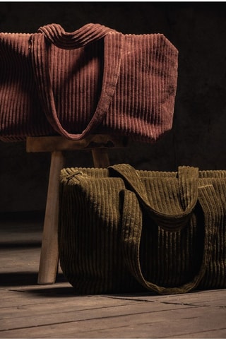 Sac de voyage en velours - Vert foncé - 46 cm