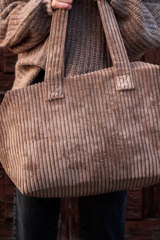 Cabas en velours Voyage - Taupe