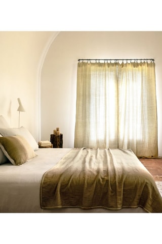 Plaid tie and dye en laine et fibre de bambou Yoga - Marron - 140 x 200 cm