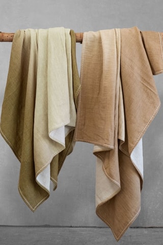 Plaid tie and dye en laine et fibre de bambou Yoga - Marron - 140 x 200 cm