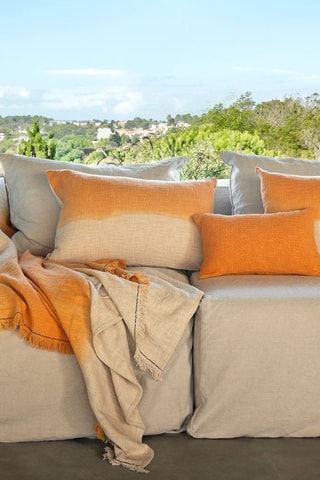 Coussin dip and dye Talc - Orange et beige - 40 x 60 cm