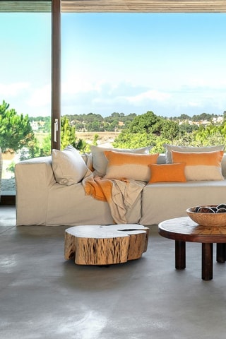 Coussin dip and dye Talc - Orange et beige - 40 x 60 cm