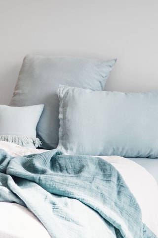 Drap housse en lin Chambers1 - Ciel