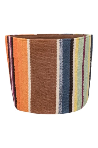 Corbeille Taby4 - 39 x 35 x 35 cm - Marron et orange