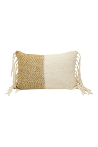 Coussin en laine Van - Ecru et bronze - 40 x 60 cm