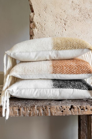 Coussin en laine Van - Ecru et bronze - 40 x 60 cm