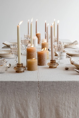 Nappe rectangulaire en lin Lucette2 - Ecru - 200 x 300 cm