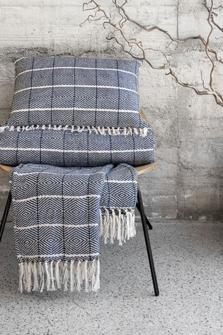 Coussin en lin Cacao - Bleu marine - 40 x 60 cm