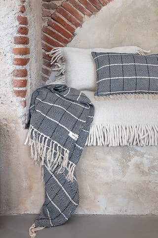 Plaid en lin Canyon - Bleu - 135 x 200 cm