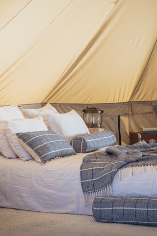 Plaid en lin Canyon - Bleu - 135 x 200 cm