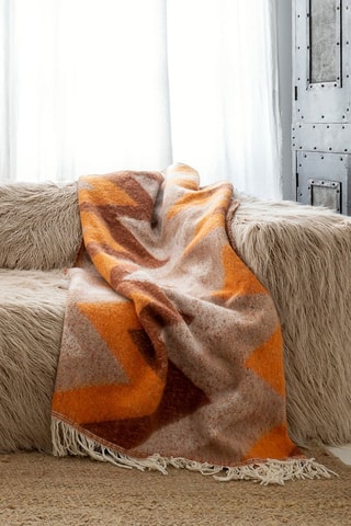 Plaid en laine Couchette - Orange - 135 x 230 cm