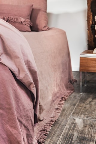 Couvre-lit en lin Gang - Rose