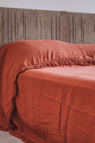 Couvre-lit en lin Gang - Rouge brique