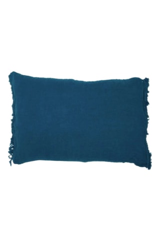 Coussin en lin HQueen - Bleu pétrole - 50 x 70 cm