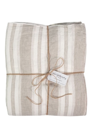 Housse de couette en lin Reveuse2 - Blanc et gris clair