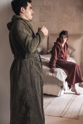 Peignoir à capuche Ushuaia - Rouge brique