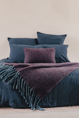 Housse de couette en lin et percale de coton 60 fils/m² Dollar 2 - Bleu