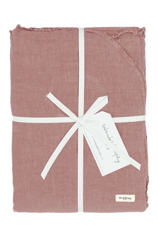 Housse de couette réversible en percale de coton 60 fils/m²et lin 190 g/m² Dollar2 - Rose