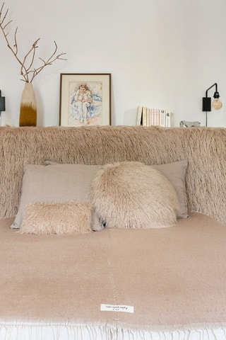 Plaid en laine Chichi - Marron clair - 250 x 260 cm