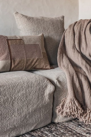 Plaid à franges en laine Murmure - Taupe - 140 x 230 cm