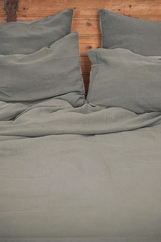 Housse de couette en lin et percale de coton 60 fils/m² Dollar 3 - Vert