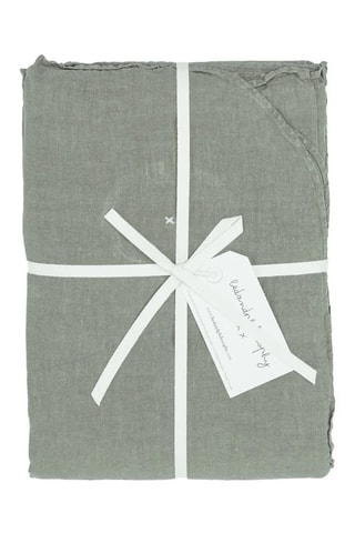 Housse de couette en lin et percale de coton 60 fils/m² Dollar 3 - Vert