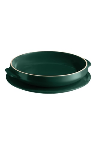 Moule à tarte et plateau de service en céramique - 33 x 33 x 6,5 cm